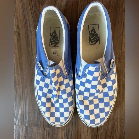 Vans Cornflower Blue Cream Check Slip On Loafer sneakers - Picture 2 of 8